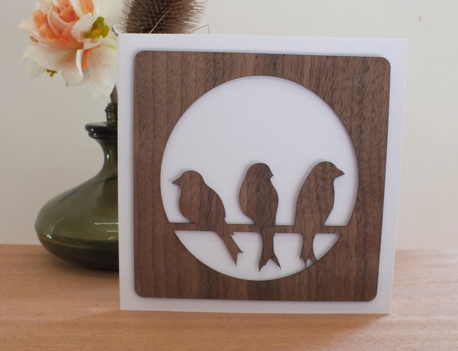 The "Three Little Birds Silhouette" Greetings Card 