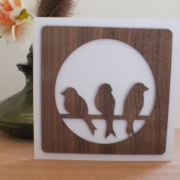 The "Three Little Birds Silhouette" Greetings Card 