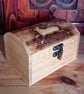 Hare & landscape pyrography wooden box