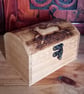 Hare & landscape pyrography wooden box - Image 1