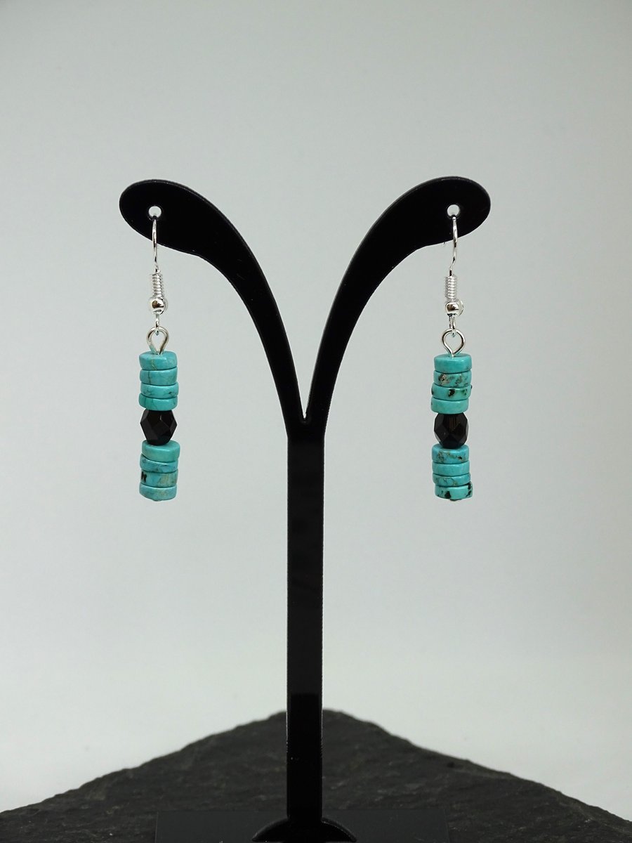 Turquoise & Black Earrings
