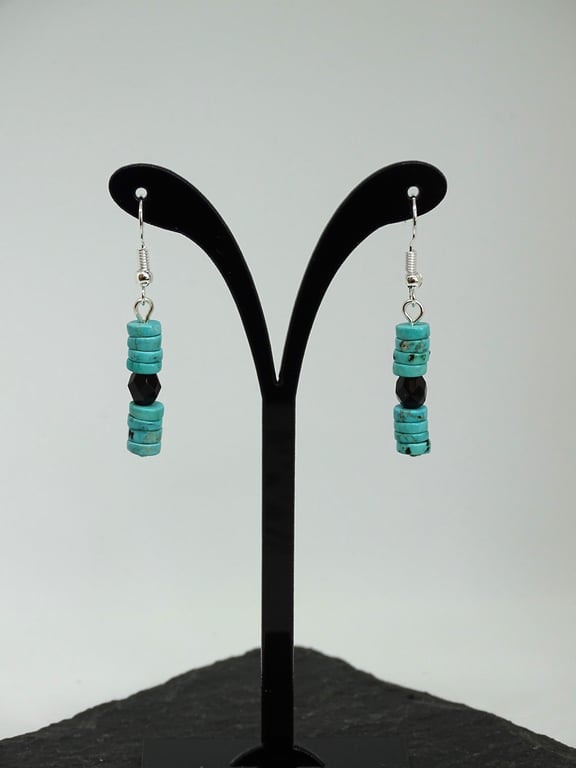 Turquoise & Black Earrings