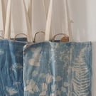 Hand Printed Cyanotype Tote Bag (Fern & Honesty)