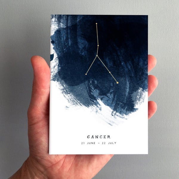 Cancer Constellation Zodiac Star Sign Birthday Card 21 June - 22 July