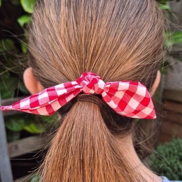 Red Gingham Bow Bobble