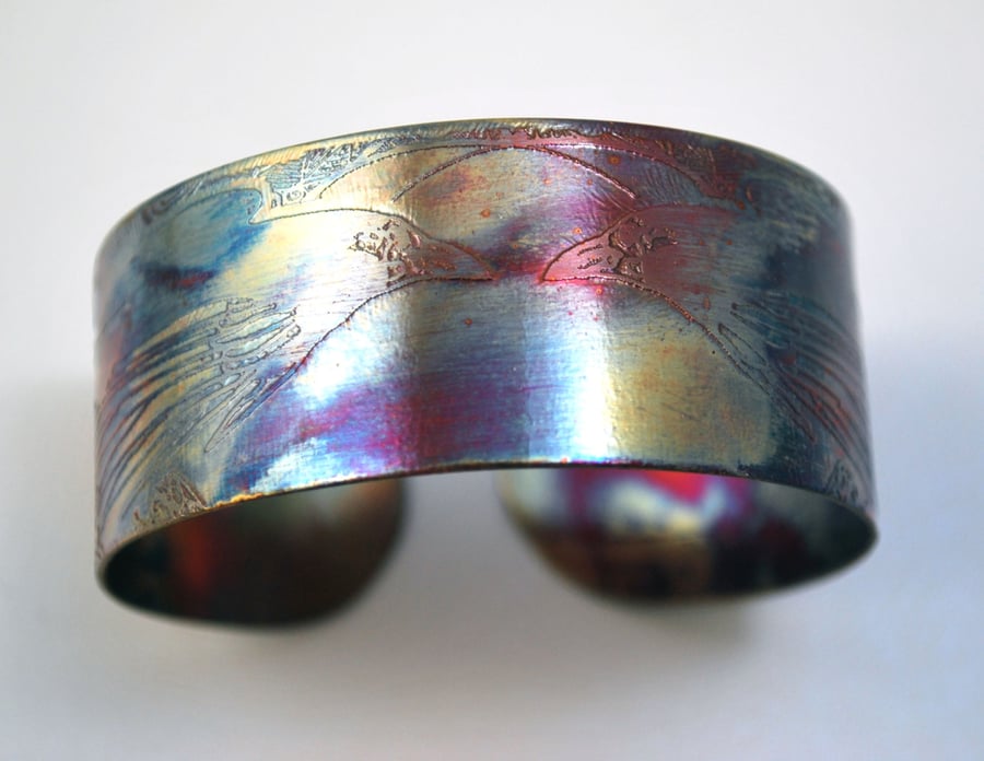 Medium copper raven crow cuff