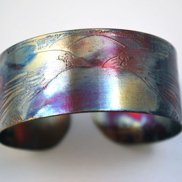 Medium copper raven crow cuff