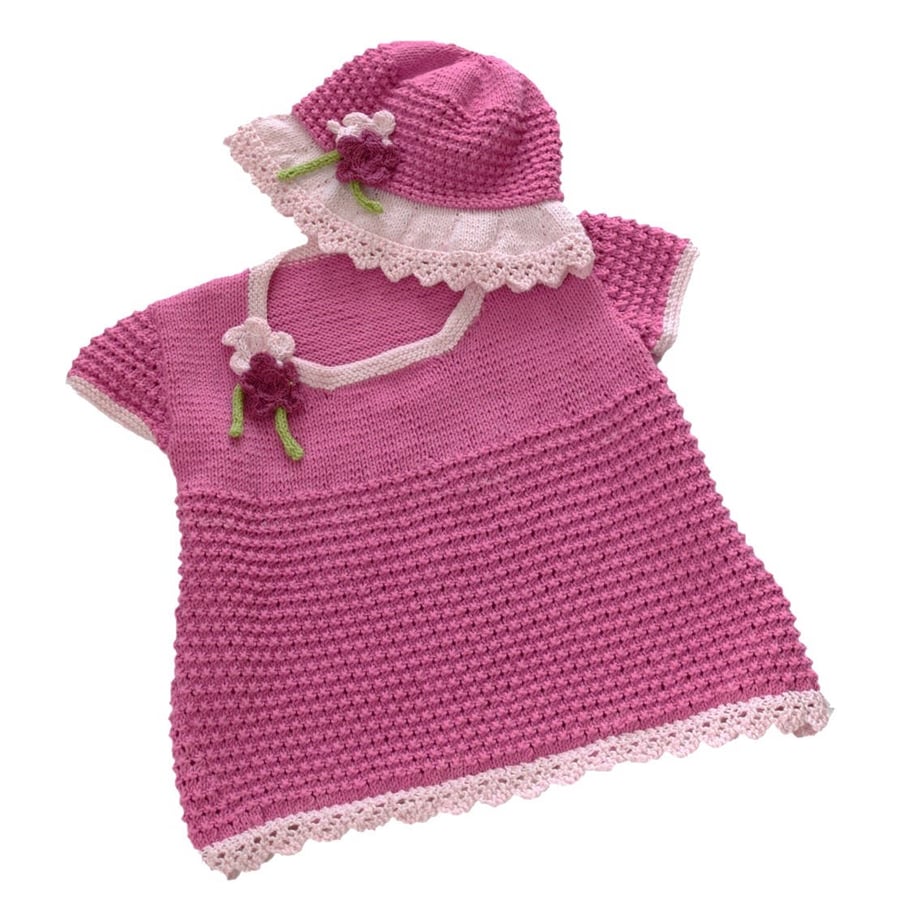 Girl's Knitting Pattern Sun Hat and Summer Top 