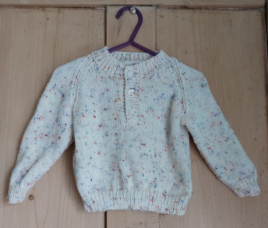 Mottled Cream Unisex Jumper Sweater Size Up To 12 Months 