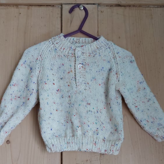 Mottled Cream Unisex Jumper Sweater Size Up To 12 Months 