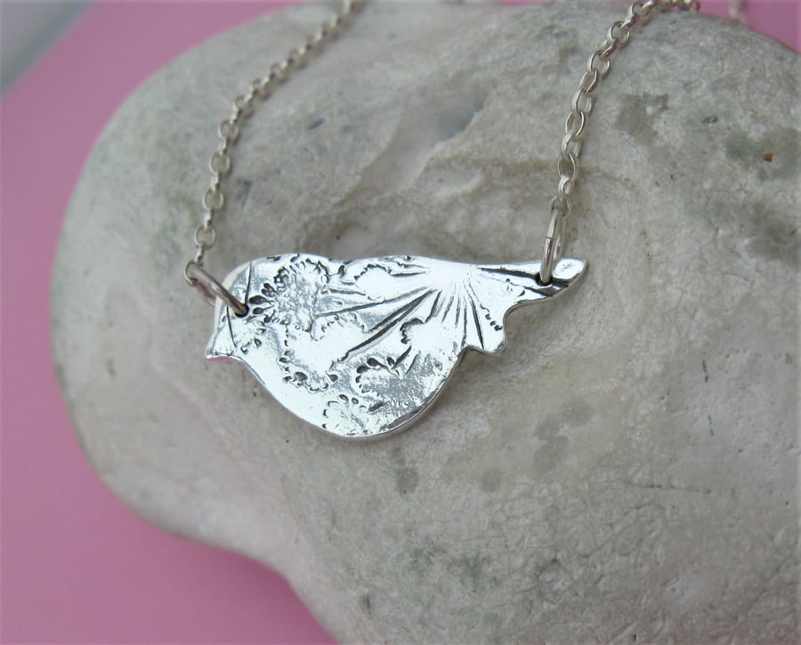 REDUCED Fine silver bird necklace