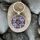 Hand Painted Keyring Mandala Acrylic Painting on Wood Original & Unique
