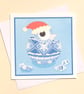Winter Chick Christmas Card. Ukraine inspired hatching pysanka egg card. X-HCP - Image 1