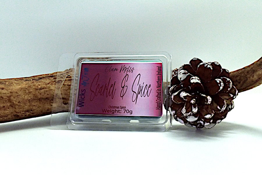 Scarlet & Spice Hand Crafted Soy Wax Highly Scented Clam Melts