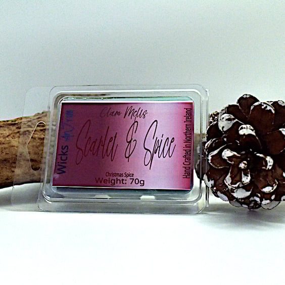 Scarlet & Spice Hand Crafted Soy Wax Highly Scented Clam Melts
