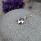 Sterling Silver Pebble Necklace with Amethyst - JBJ7020