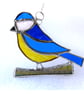 Bluetit Suncatcher Stained Glass British Bird Handmade Blue Tit  - Image 5
