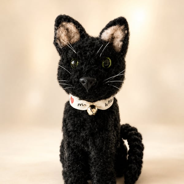 Handcrafted custom dog replica made to look like your cat using a photo for ref.