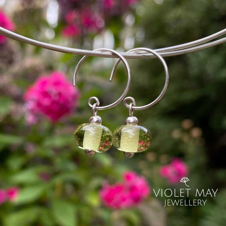 Light Green Glass Earrings