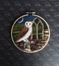 Owl in moonlit landscape needlefelted picture  - Image 1