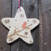 Robin wooden Christmas tree decoration