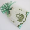 Green Gingham Basket of Cherries Lavender Sachet