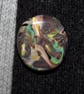 Polished Stone Style Brooch - Polymer Clay Pin Badge - Festival Jewellery - Image 1