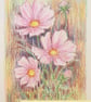 Pink Cosmos, small original drawing, letterbox art gift - Image 6