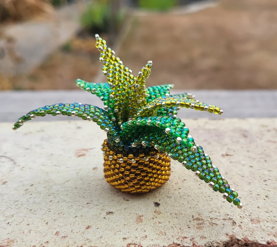 Aloe Vera Plant, Beaded,  Decoration,  Ornament, Accessory. Handmade