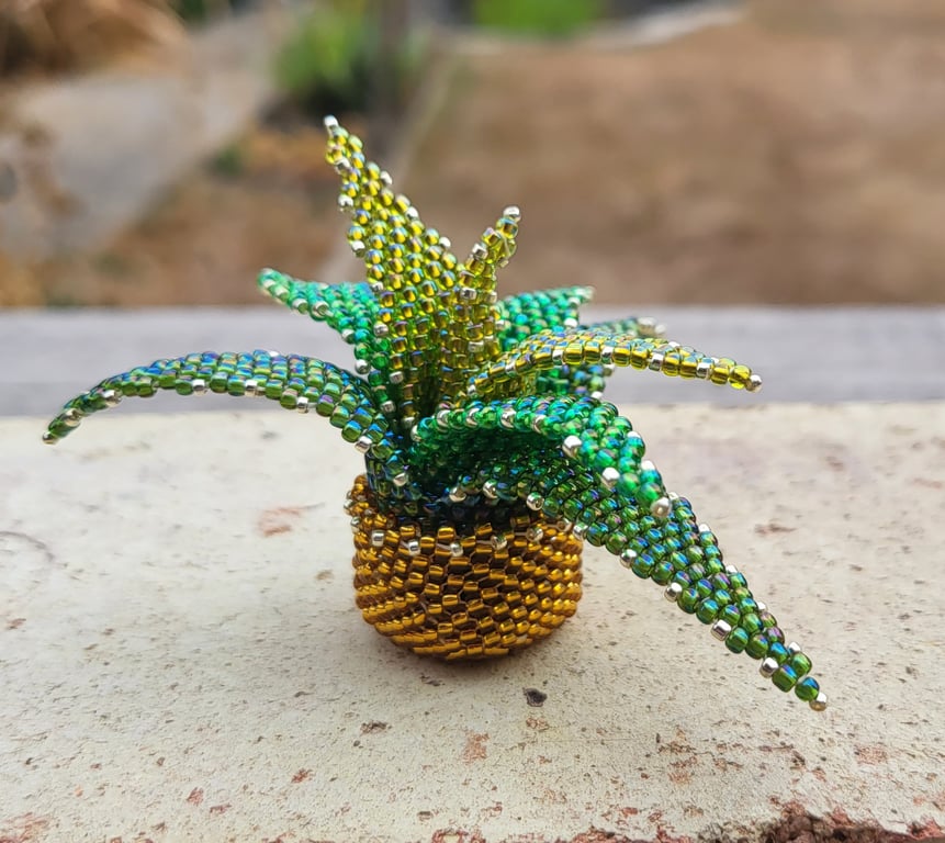 Aloe Vera Plant, Beaded,  Decoration,  Ornament, Accessory. Handmade
