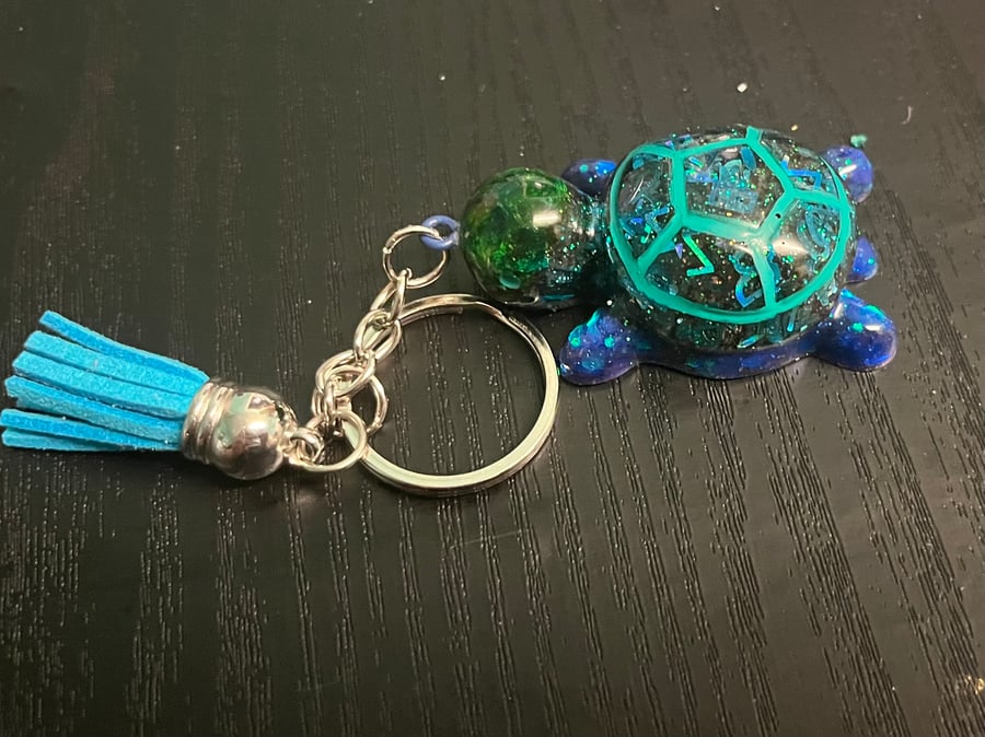 Blue turtle keyring