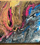 Coldflare Equinox, Original Acrylic Pour Painting 12" by 12" (30cm by 30cm) - Image 1