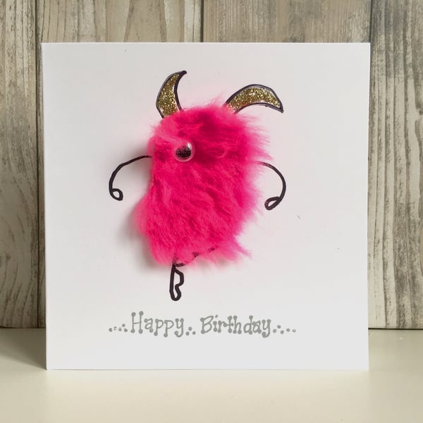 Birthday card - ballerina ballet dancer mini monster 