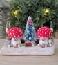 Handmade Wooden Toadstool Christmas Decoration  - Image 3