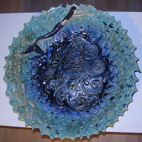 LARGE 18 INCH SPIKEY MERMAID BOWL