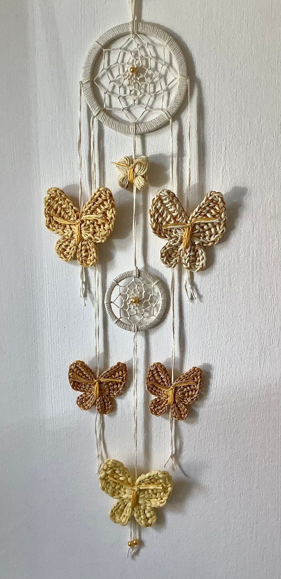 Butterfly dream catcher wall hanging