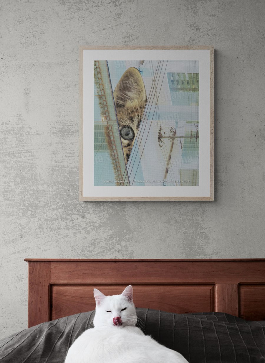 'Onlooker' print of handmade collage