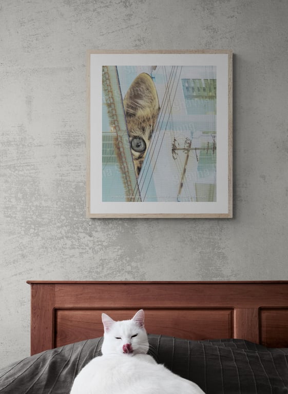 'Onlooker' print of handmade collage