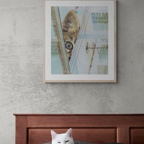 'Onlooker' print of handmade collage