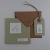 Christmas card - Mistletoe - Original drawing - Recycled 