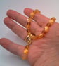 Sparkly Topaz and Amber Coloured Glass Bead Necklace and Earrings Set - Image 4
