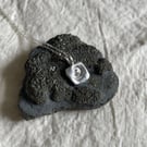 Ammonite Tablet Necklace - Recycled Fine & Sterling Silver