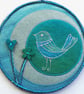 LBM11 - Lovebird Mandala Wall Hanging-15cm diameter-Green-Turquoise-Silver