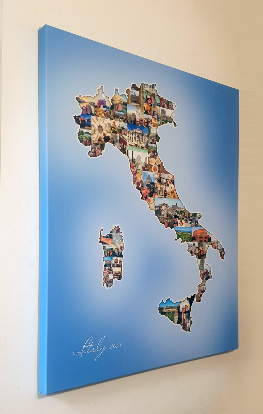 Italy Map Country Photo Collage - Premium - Custom Made Photo Collage