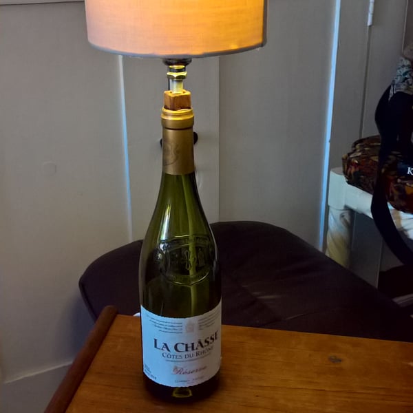 Red wine bottle pop art lamp (bulb and shade NOT included)