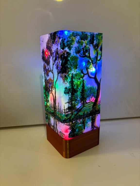A hand painted and sealed lamp by Andrew Jenkins 