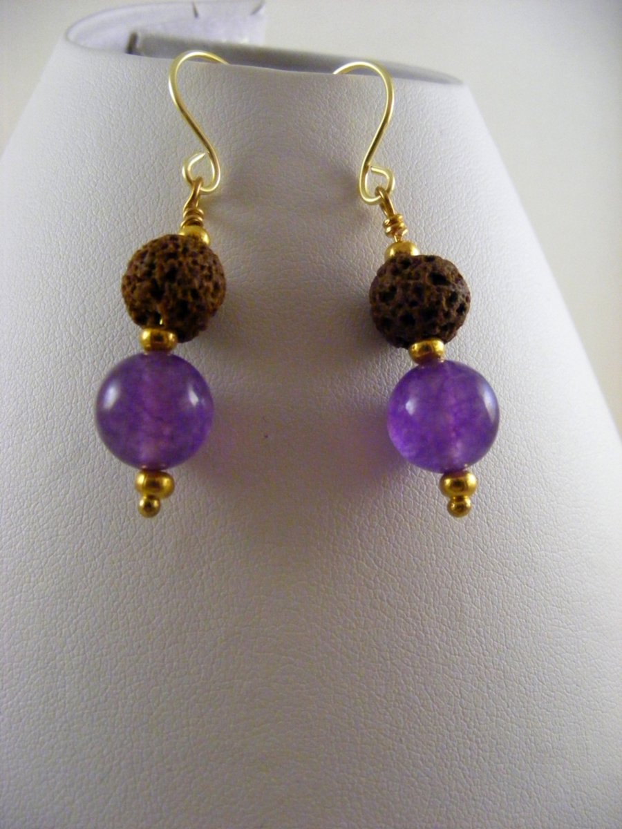Brown and Purple Earrings