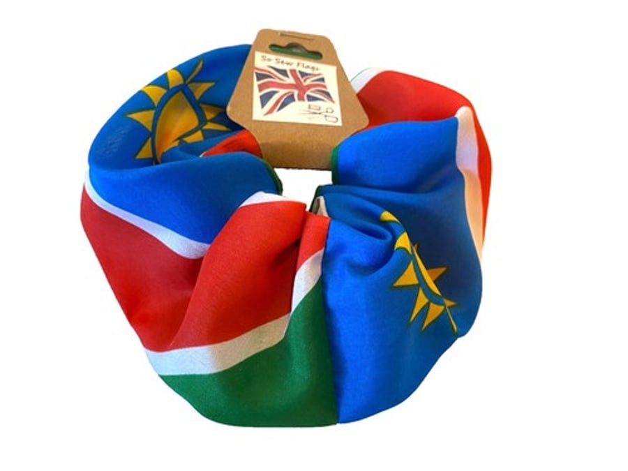 Namibia Namibian Flag Hair Scrunchie Scrunchies Accessory Band Elastic