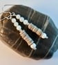 Aquamarine, Shell And Sterling Silver Earrings - Handmade In Devon - Free UK P&P - Image 6