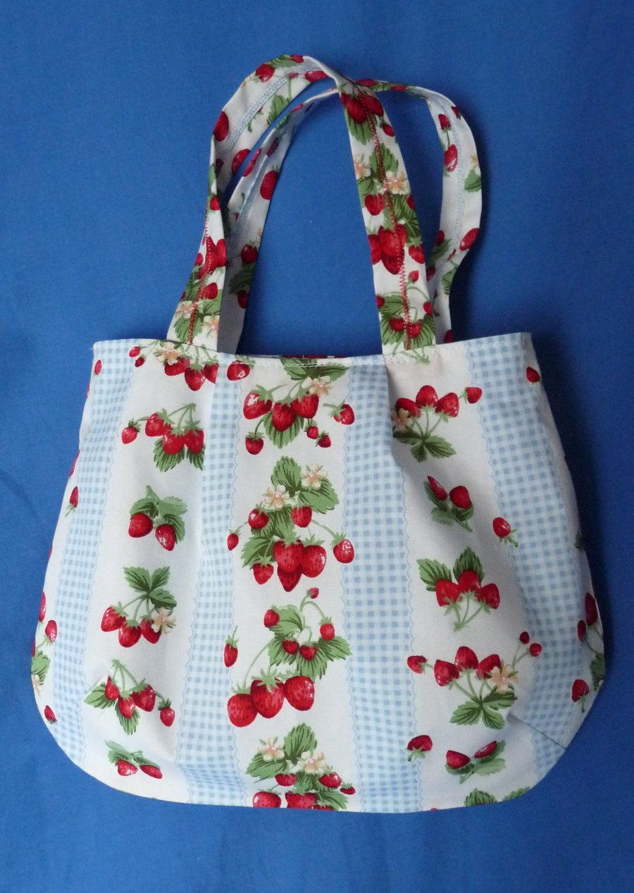Strawberry Stripe Tote Bag